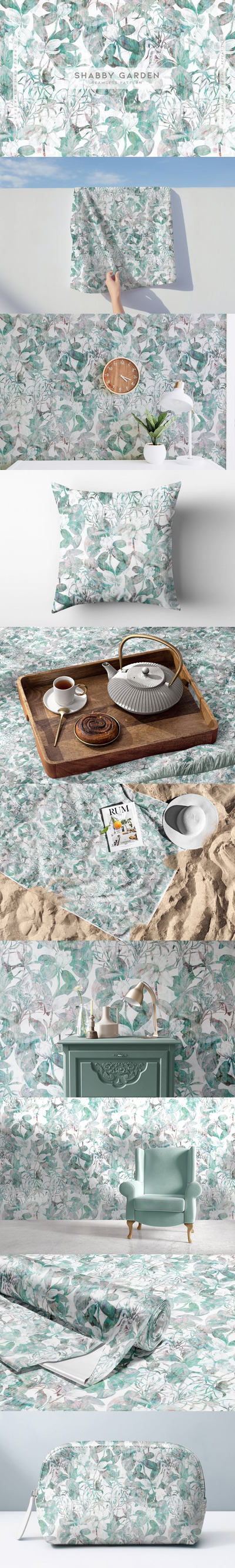 破旧的花园花卉背景 (JPG)