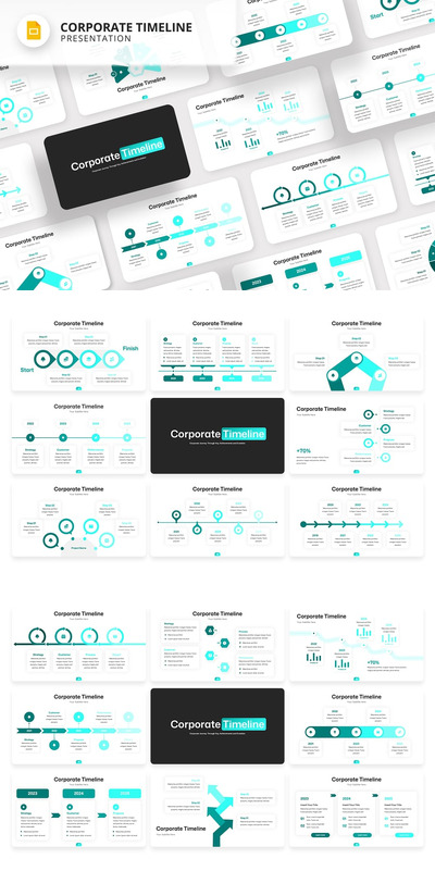 公司时间表PPT模板 (PPTX)