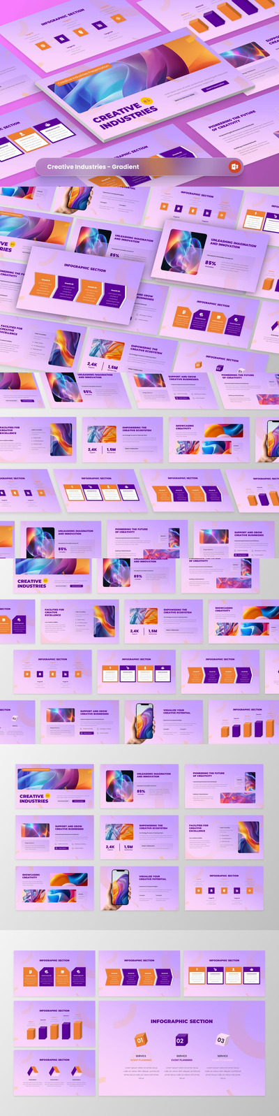 创意产业-渐变 PPT模板 (PPTX)