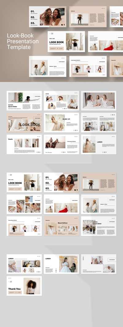 简约裸色时尚PPT模板 (PPTX)