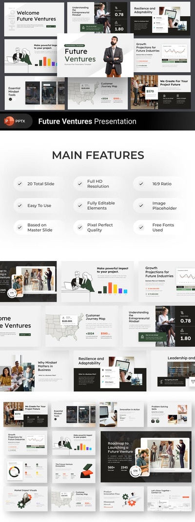 商业计划书 PPT模板 (PPTX)