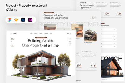 房地产投资网站网页模板 (FIG,PSD,SKETCH,XD)