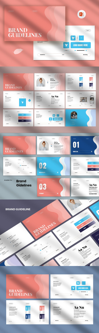 品牌指南PPT模板 (PPTX)