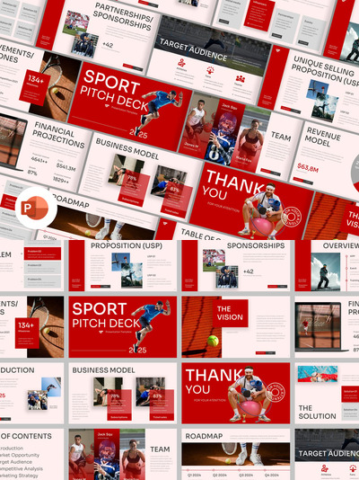 体育宣传材料PPT模板 (PPTX)