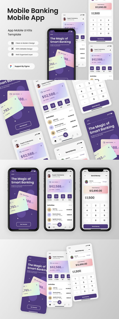 移动银行移动应用APP UI KIT (FIG)