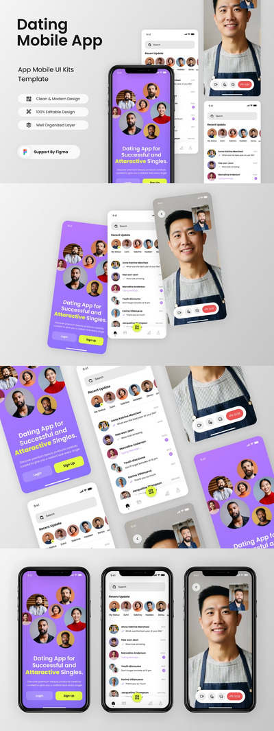 约会移动应用APP UI KIT (FIG)