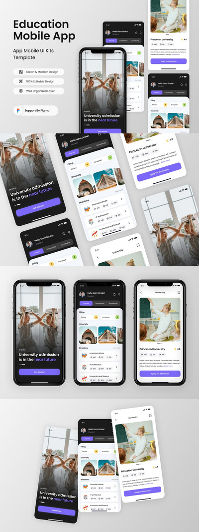 教育移动应用APP UI KIT (FIG)