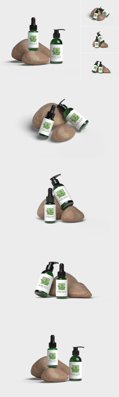 逼真的化妆品瓶样机 (PSD,PDF)