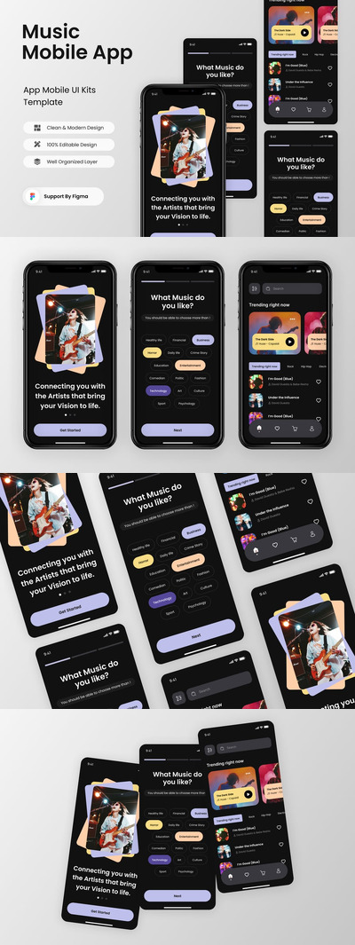 音乐移动应用APP UI KIT (FIG)