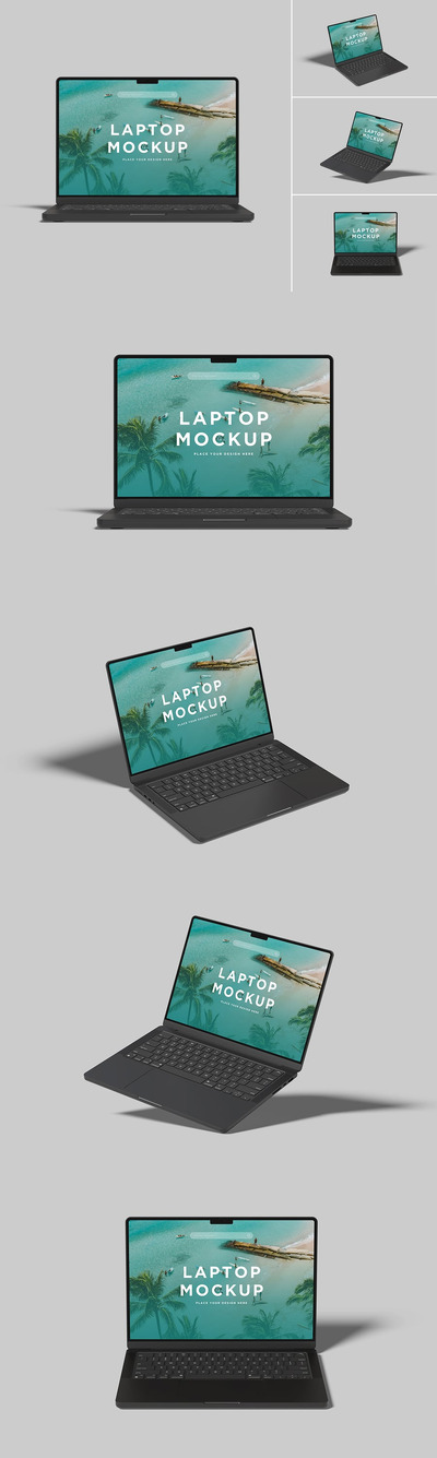 笔记本电脑样机 (PSD,PDF)