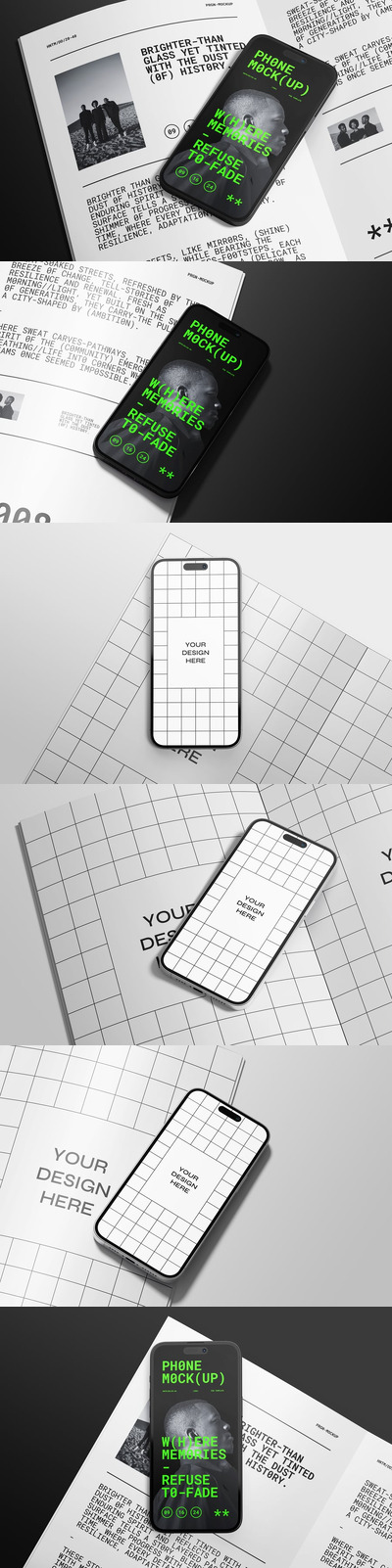 Iphone 手机与杂志样机 (PSD)