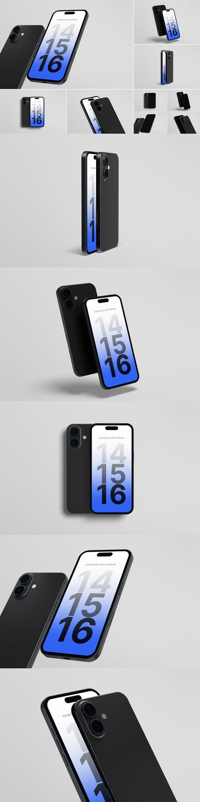 iPhone 16 手机样机 (PSD,PDF)