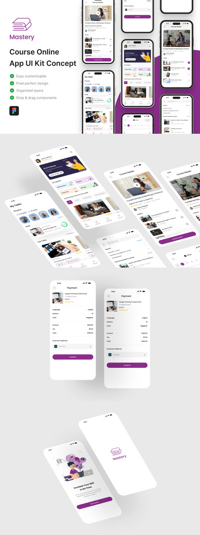 在线课程应用APP UI KIT (FIG)