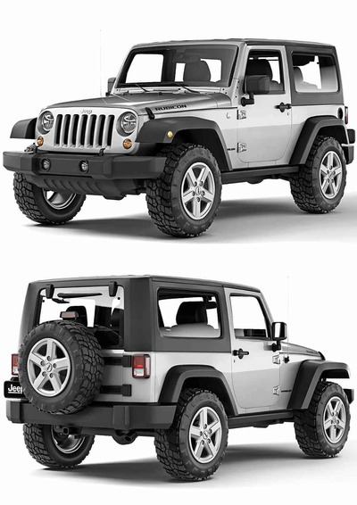2017 Jeep Wrangler Rubicon越野车 汽车3D模型（OBJ,FBX,MAX）