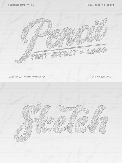 铅笔文字效果#12 (PSD)