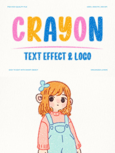 蜡笔文字效果#12 (PSD)