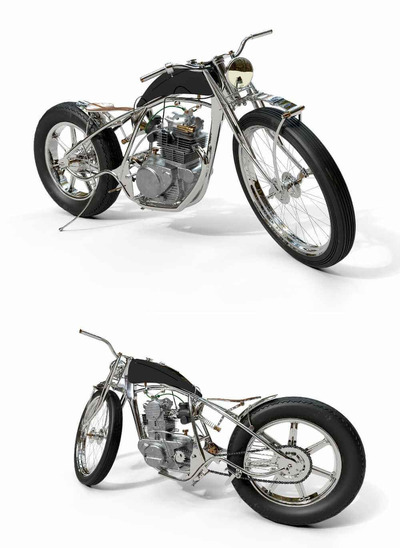 川崎Kawasaki kz250摩托车3D模型（OBJ,FBX）