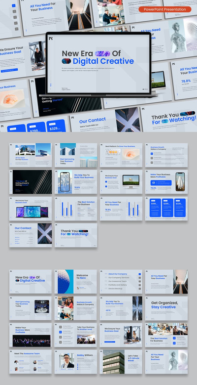 现代数字创意商业PPT模板 (PPT,PPTX)