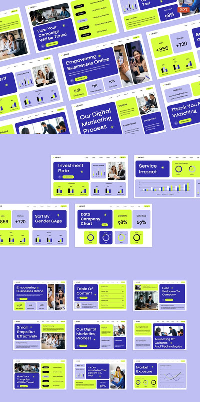 数字营销业务PPT模板 (PPT,PPTX)