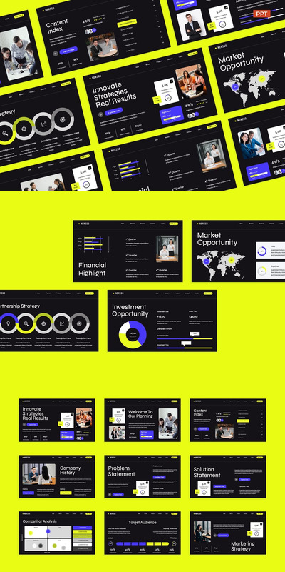 现代商业机构融资平台PPT模板 (PPT,PPTX)