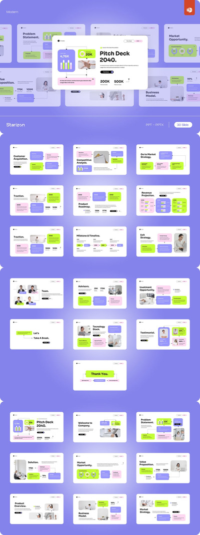 紫色多彩现代公司宣传演示文稿 PPT模板 (PPT,PPTX)