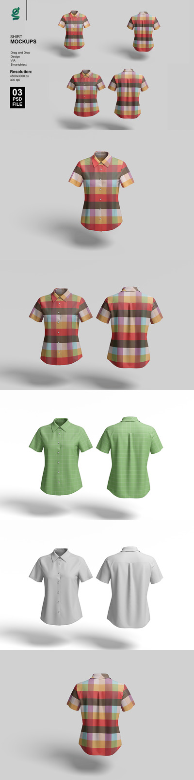 衬衫样机 (PSD,PDF)