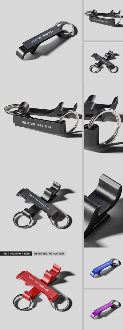 金属钥匙扣开瓶器样机 (PSD)