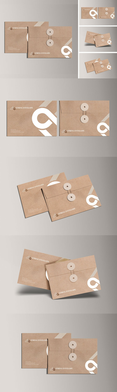 字符串信封样机 (PSD,PDF)
