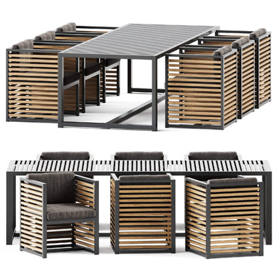 Gandia Blasco户外餐桌椅3D模型（OBJ,MAX）