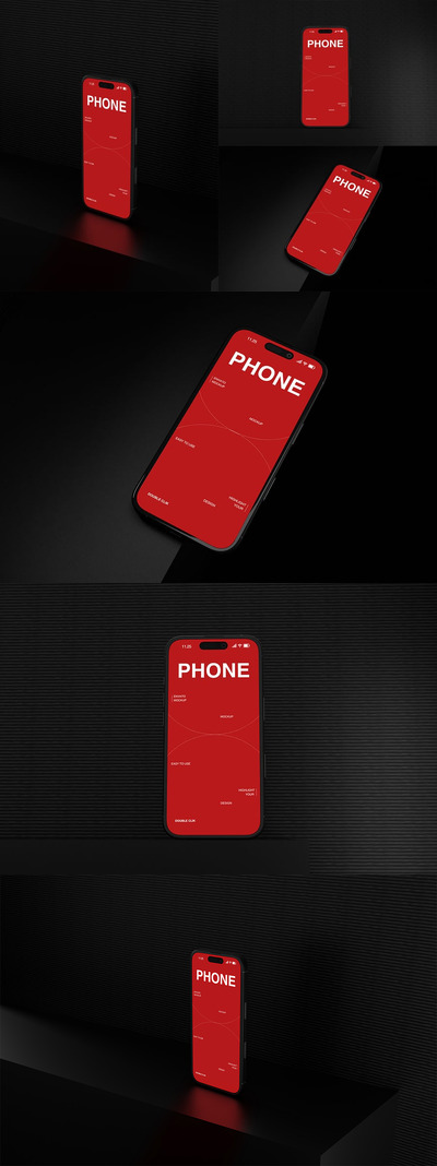 iPhone 16 手机样机套装 (PSD)