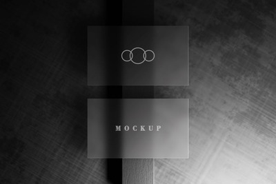 透明名片样机 (PSD,JPG)