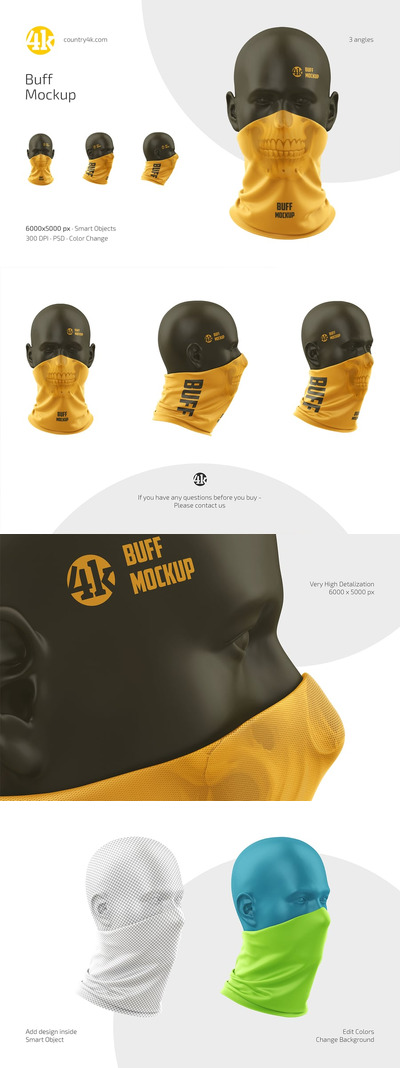 浅黄色面罩样机集 (PSD)