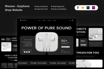 Rhexow - 耳机店网站 (FIG,PSD,SKETCH,XD)