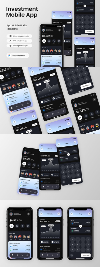 InvestEase - 投资移动应用APP UI KIT (FIG)
