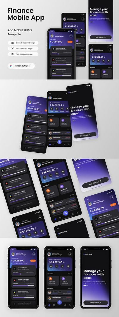 金融移动应用APP UI KIT (FIG)