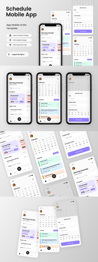 安排移动应用APP UI KIT (FIG)