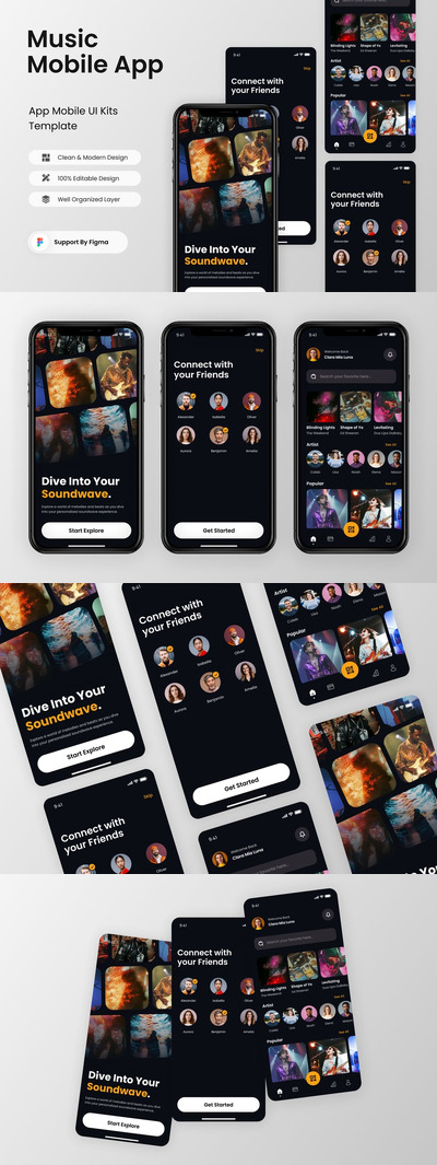 音乐移动应用APP UI KIT (FIG)