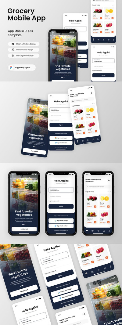 杂货移动应用APP UI KIT (FIG)