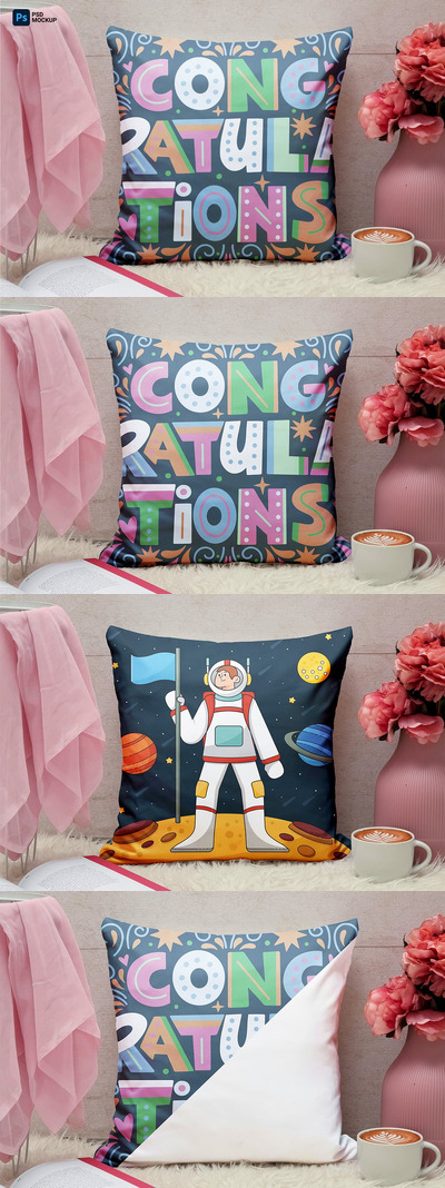 逼真的枕头模型 (PSD)