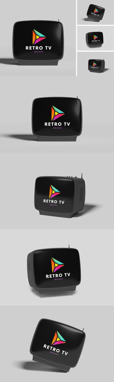 复古电视屏幕模型 (PSD,PDF)