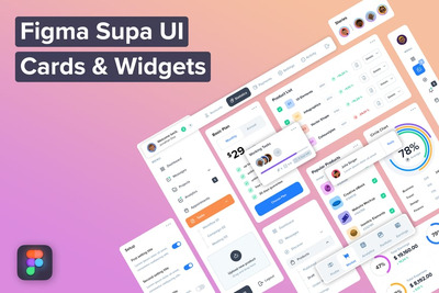 后台仪表盘网页设计UI卡片和小部件网页组件 (FIG)