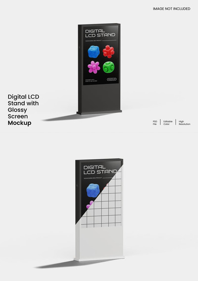 站立数字LCD屏幕模型 (PSD)