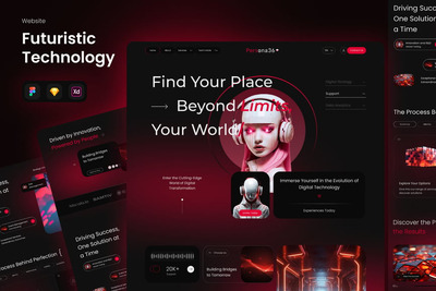 角色未来着陆页面 (FIG,SKETCH,XD)