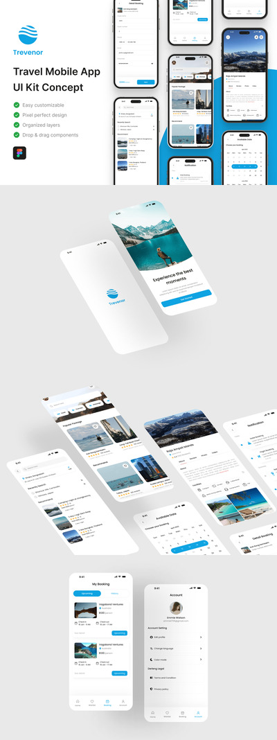 旅行移动应用APP UI KIT (FIG)