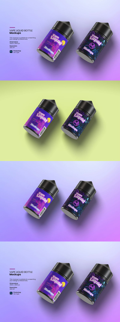 vape液体瓶模型样机 (PSD)