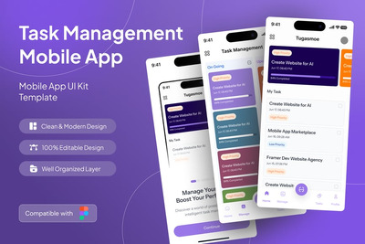任务管理移动应用 APP UI KIT (FIG)