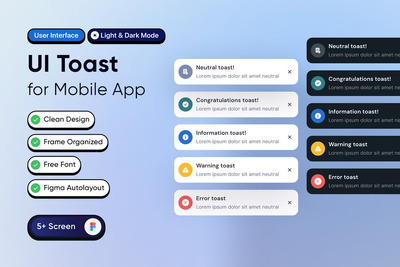 APP toast界面设计组件库 (FIG)