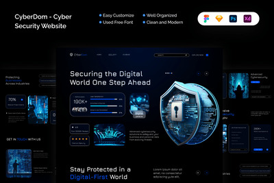 网络 - 网络安全网站 (FIG,PSD,SKETCH,XD)