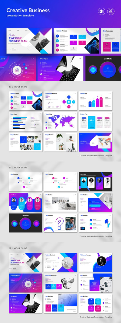 业务计划演示模板PPT模板 (PPTX)