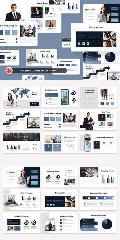 营销峰会PPT模板 (PPTX)
